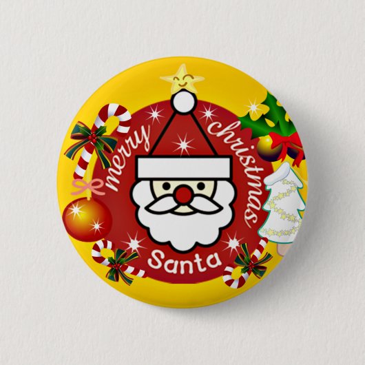 Badge Rond 5 Cm Bouton Joyeux Noël (Devant)