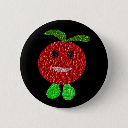 Badge Rond 5 Cm Bouton Joyeux Tomate (Devant)