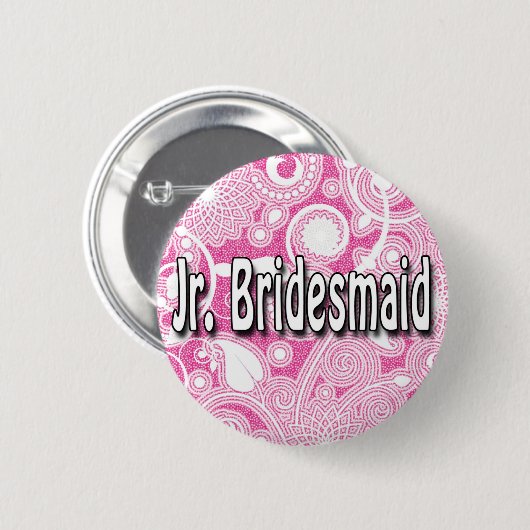 Badge Rond 5 Cm Bouton : Jr. Bridesmaid (Devant & derrière)