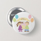 Badge Rond 5 Cm Bouton jumeau d'anniversaire (Devant & derrière)