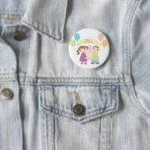 Badge Rond 5 Cm Bouton jumeau d'anniversaire (En situation)