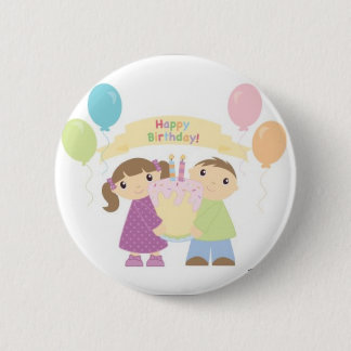 Badge Rond 5 Cm Bouton jumeau d'anniversaire