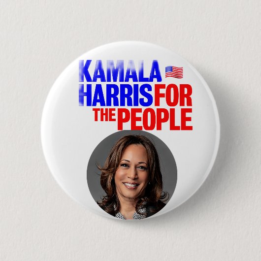 Badge Rond 5 Cm Bouton Kamala Harris (Devant)