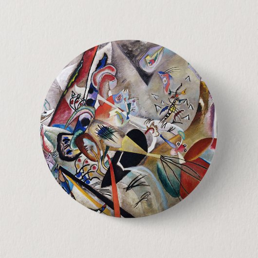 Badge Rond 5 Cm Bouton Kandinsky En Gris (Devant)