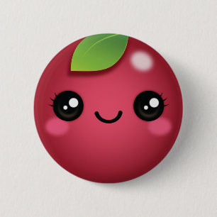 Badge Rond 5 Cm Bouton Kawaii Cranberry