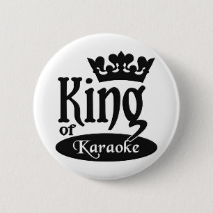 Badge Rond 5 Cm Bouton King of Karaoke