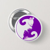 Badge Rond 5 Cm bouton kitten yin yang (Devant & derrière)