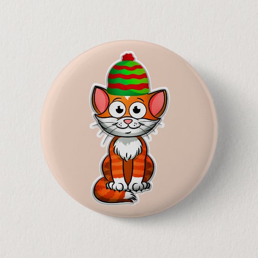Badge Rond 5 Cm bouton kitty de noël (Devant)