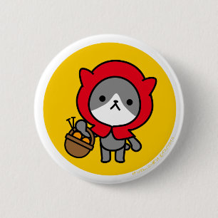 Badge Rond 5 Cm Bouton - Kitty - OrangeBack