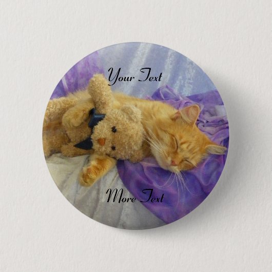 Badge Rond 5 Cm Bouton Kitty Snoozing (Devant)