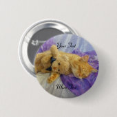 Badge Rond 5 Cm Bouton Kitty Snoozing (Devant & derrière)