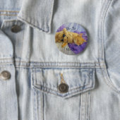 Badge Rond 5 Cm Bouton Kitty Snoozing (En situation)