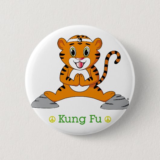 Badge Rond 5 Cm Bouton Kung Fu Tiger™ (Devant)