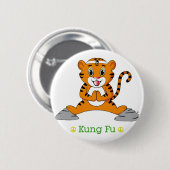 Badge Rond 5 Cm Bouton Kung Fu Tiger™ (Devant & derrière)