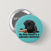 Badge Rond 5 Cm Bouton « labrador retriever « (Devant & derrière)