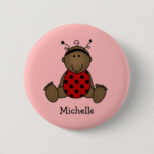 Badge Rond 5 Cm Bouton Ladybug africain-américain (Devant)