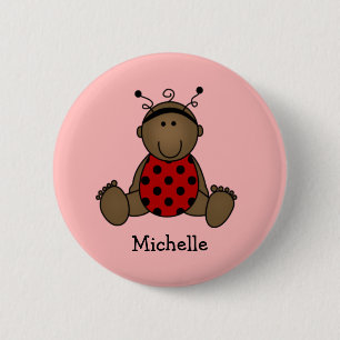 Badge Rond 5 Cm Bouton Ladybug africain-américain