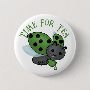 Badge Rond 5 Cm Bouton Ladybug pour boire du thé