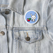 Badge Rond 5 Cm Bouton - lapin - BlueBack (En situation)