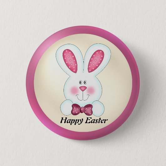 Badge Rond 5 Cm Bouton lapin de Pâques (Devant)