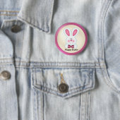 Badge Rond 5 Cm Bouton lapin de Pâques (En situation)