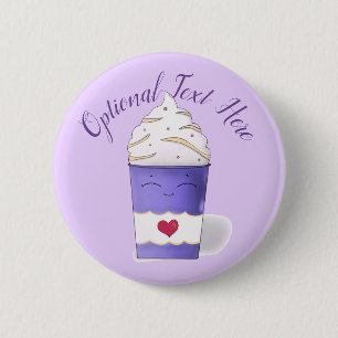 Badge Rond 5 Cm Bouton Latte & Whipped Cream (violet)