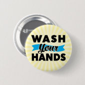 Badge Rond 5 Cm Bouton Laver vos mains (Devant & derrière)