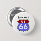 Badge Rond 5 Cm Bouton légendaire Route 66 (Devant & derrière)