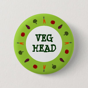 Badge Rond 5 Cm Bouton Légume couleur végétarien/végétarien
