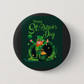 Badge Rond 5 Cm Bouton Leprechaun de la Saint Patrick (Devant)
