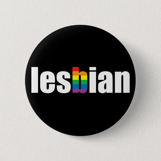 Badge Rond 5 Cm Bouton lesbien de noir de fierté (Devant)