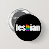 Badge Rond 5 Cm Bouton lesbien de noir de fierté (Devant & derrière)