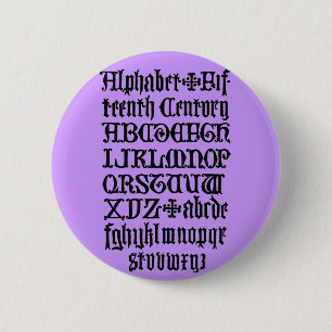 Badge Rond 5 Cm Bouton Lettres gothiques
