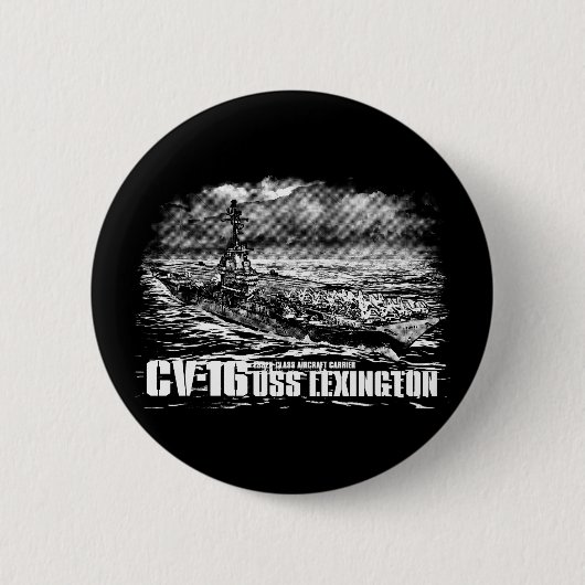 Badge Rond 5 Cm Bouton Lexington du porte-avions (Devant)