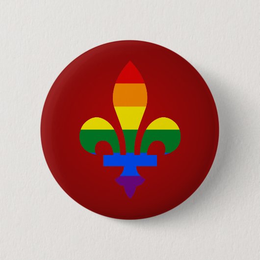 Badge Rond 5 Cm Bouton LGBT pride fleur-de-lis (Devant)