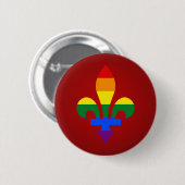 Badge Rond 5 Cm Bouton LGBT pride fleur-de-lis (Devant & derrière)