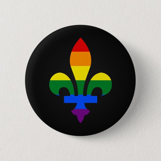 Badge Rond 5 Cm Bouton LGBT pride fleur-de-lis (Devant)