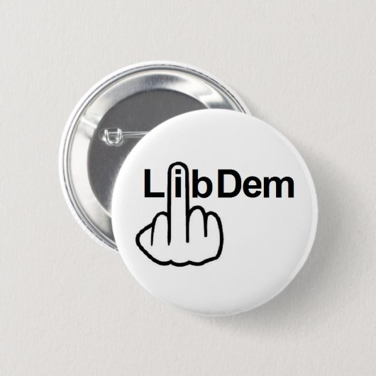 Badge Rond 5 Cm Bouton Lib Dem Retourner (Devant & derrière)