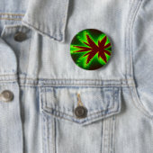 Badge Rond 5 Cm Bouton libellule en flammes (En situation)