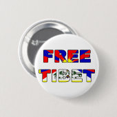 Badge Rond 5 Cm Bouton libre du Thibet (Devant & derrière)