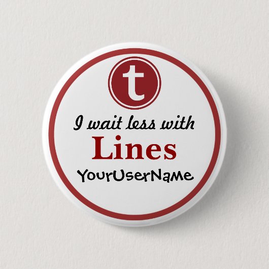 Badge Rond 5 Cm Bouton Lignes - Design 1 (Blanc) (Devant)