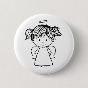 Badge Rond 5 Cm Bouton Lil Angel