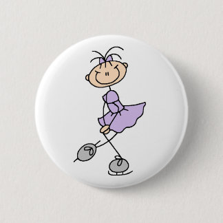 Badge Rond 5 Cm Bouton lilas de fille de patineur artistique