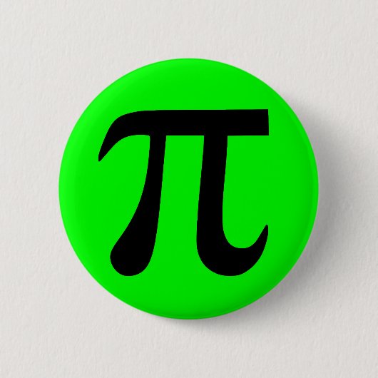 Badge Rond 5 Cm Bouton Lime et noir Pi (Devant)