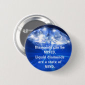 Badge Rond 5 Cm Bouton liquide de diamants (Devant & derrière)