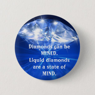 Badge Rond 5 Cm Bouton liquide de diamants