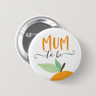Badge Rond 5 Cm Bouton Little Cutie Citrus Orange Mum To Be
