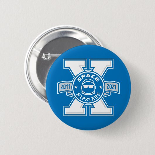 Badge Rond 5 Cm Bouton Logo Space Hipsters® X (Devant & derrière)