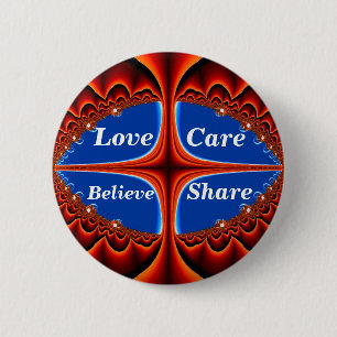 Badge Rond 5 Cm Bouton Love_