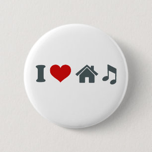 Badge Rond 5 Cm Bouton Love House Music Pinback   Danse Ibiza